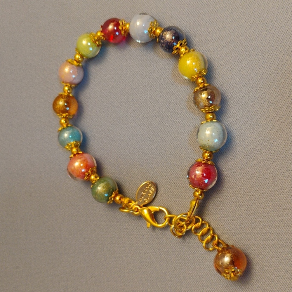 Stauer Murano Prisma Spectrum Necklace And Bracelet Set New In Stauer Satin Bag - Picture 4 of 13